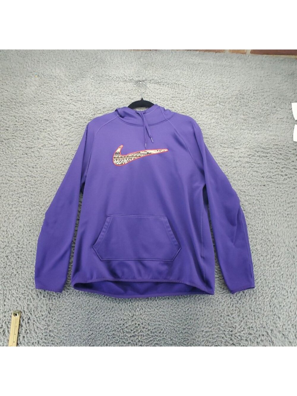 Nike Shirt Womens XL Purple Therma-Fit Kangaroo Pocket Fleece Hoodie